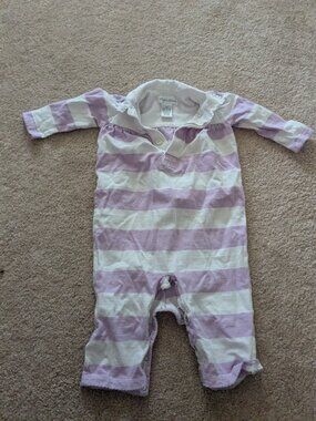 Ralph Lauren 6m Purple Striped Outfit. Snap closure baby gift